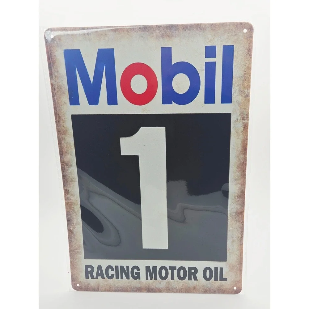 Vintage Style Gas Oil Metal Tin Signs Set Texaco Shell Mobil Castrol 6 Pack NEW